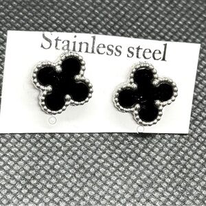 Black stainless steel earrings